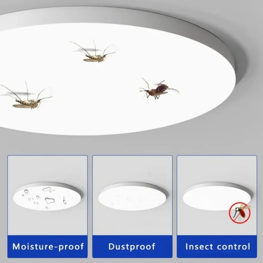 Plafonnier LED étanche et anti-poussière à trois preuves, luminaire décoratif d'intérieur, idéal pour une chambre à coucher, une salle de bain, une salle à manger ou une cuisine, 220V