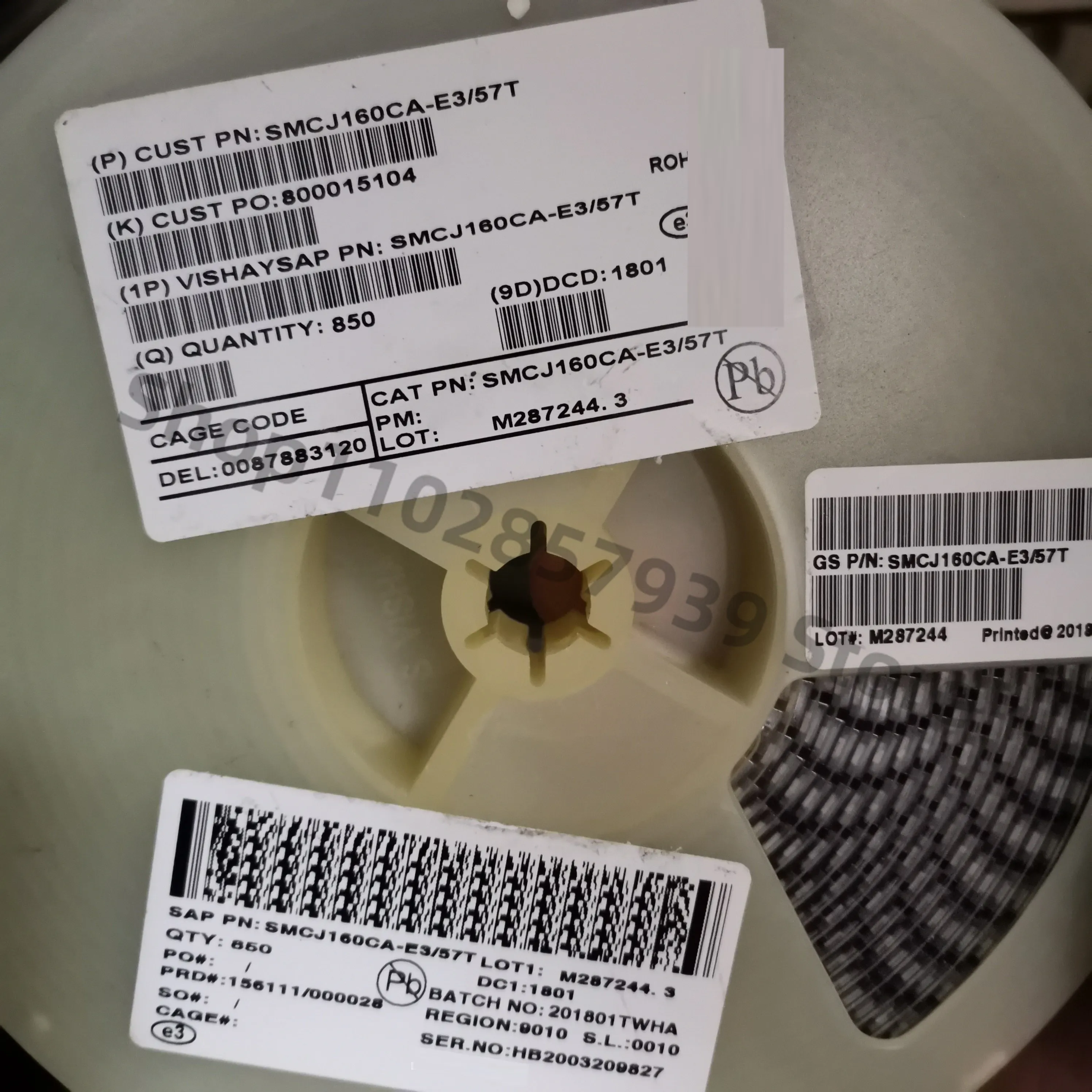 

SMCJ160CA-E3/57T DO-214AB 50 шт./лот оригинал на складе, бесплатная доставка