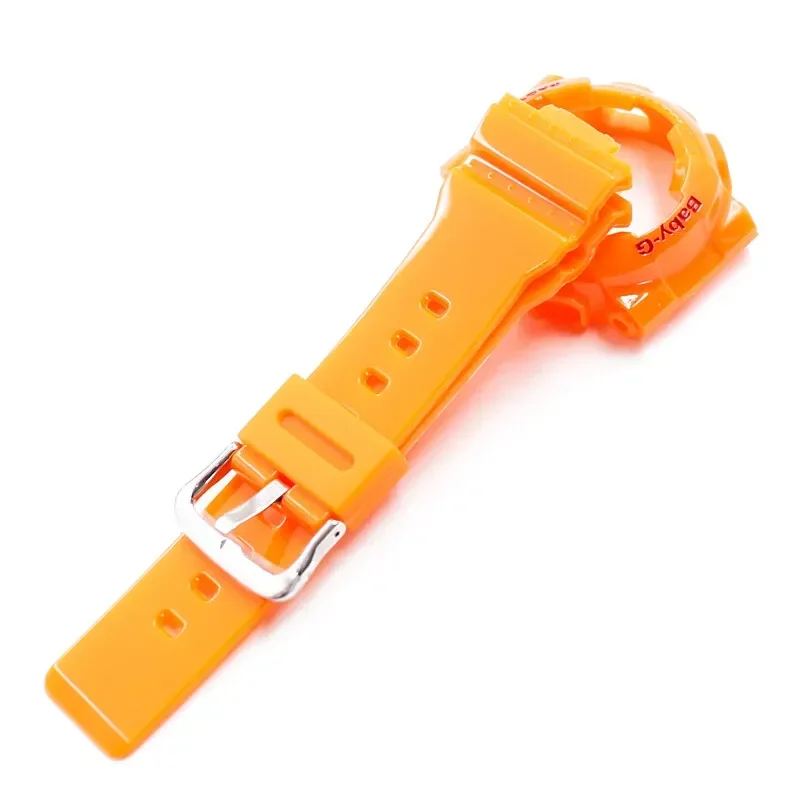 Watch Band and Case Set Resin Watch Belt for Casio Baby-G BA 110/111/112/120 Modification Ladies Watch Band Accessories