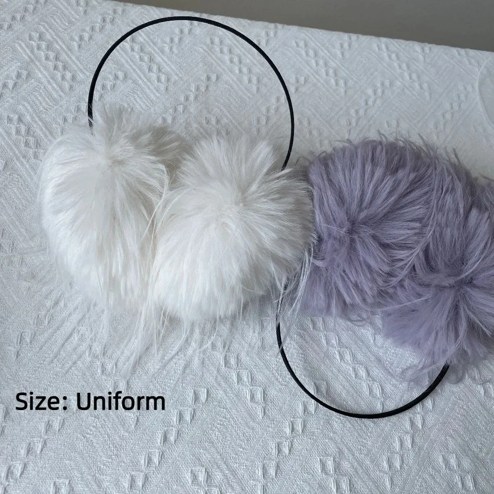 Penutup Telinga Tebal Lembut Berbulu Panjang untuk Wanita, Pelindung Dingin, Penghangat Telinga Musim Dingin