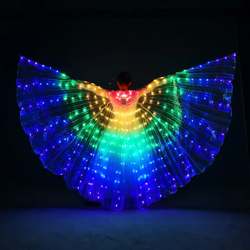 

Adult LED Rainbow White Light Butterfly Wings Fairy Cosplay Belly Dance Stage Performance Props Festival Clothing Women Costume