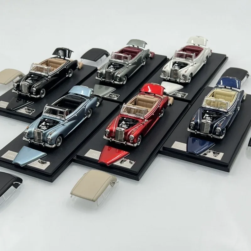 En stock: Coche clásico a escala 1:64 con capota convertible, cubiertas delanteras y traseras abribles, modelo de coche réplica de aleación, juguete para niños, pieza central para habitación.