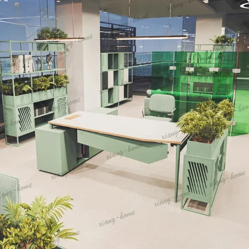 LD Modern Storage Office Tables White Organizer Manager L Shaped  Study Standing Mesa De Escritorio Office Furniture