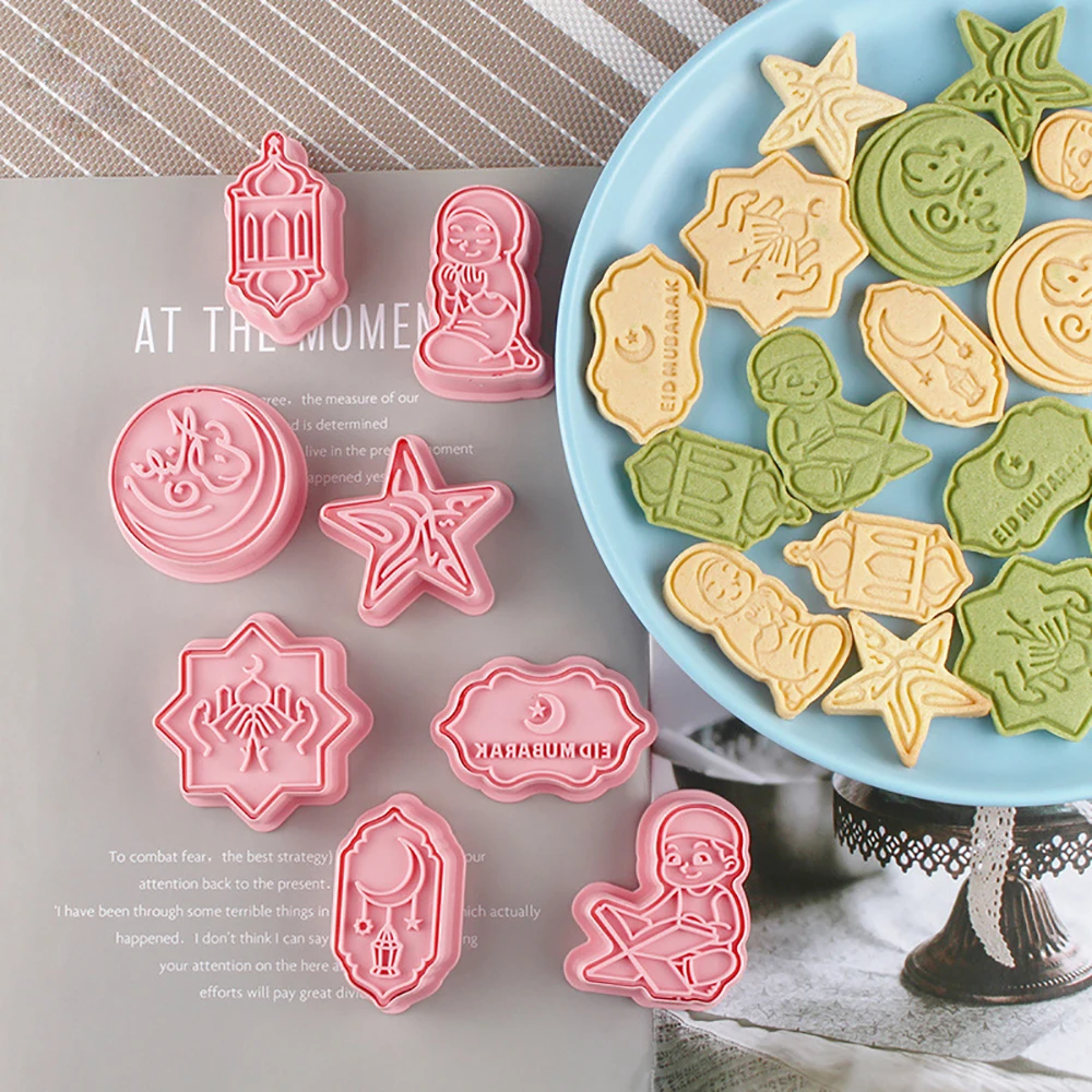 

Eid Mubarak Cookie Cutter Mold Ramadan Muslim Islamic 3d Cake Decorate Dessert Stereo Press Tool Baking Kitchen Accessories