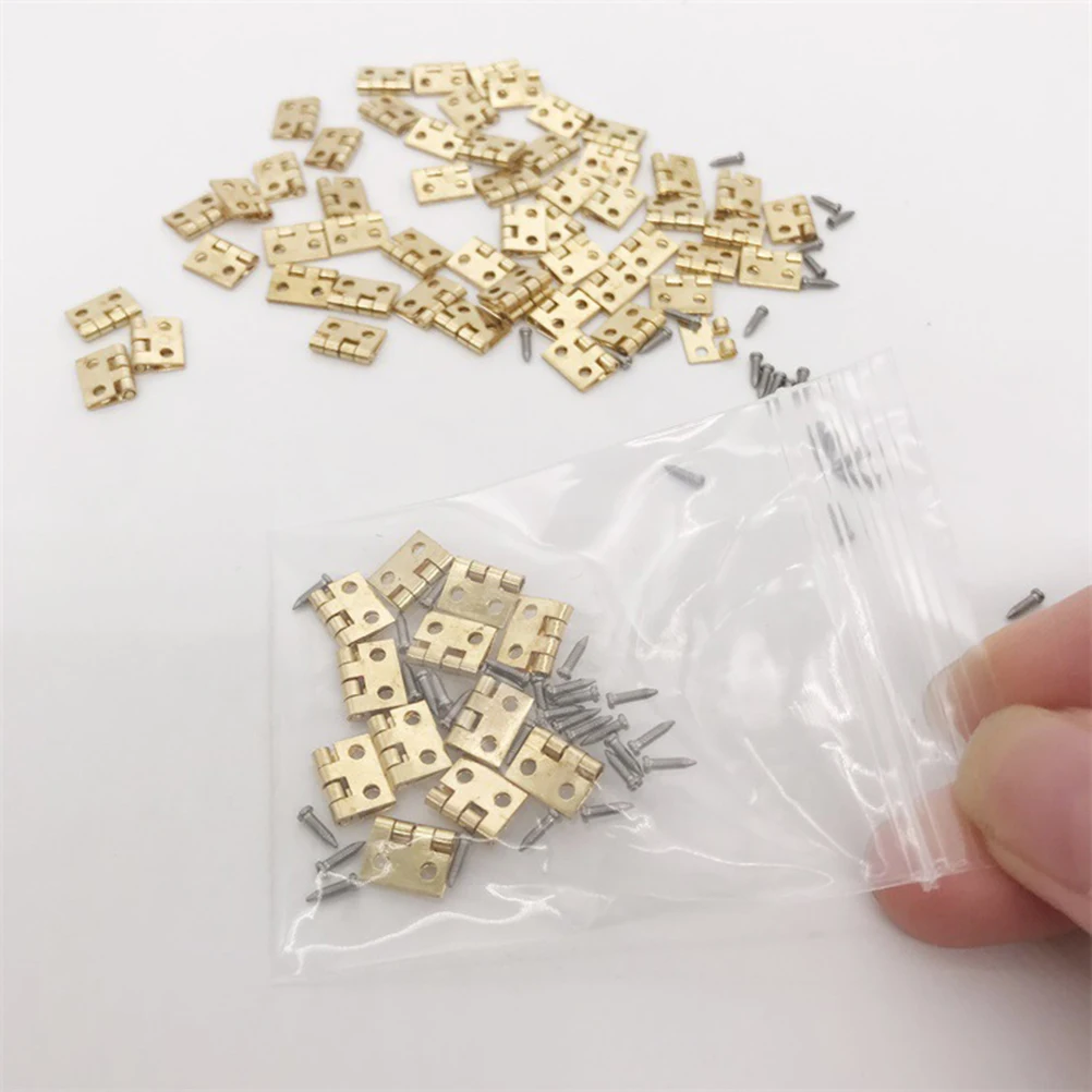 

12pcs Mini House Hinges Alloy Furniture Fittings Lightweight Decorative Ornament For Dollhouse Living Room Miniature Hardware