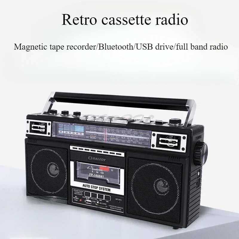 B-M 919 Multifunctional Recorder Retro Tape Radio Portable Four Band Student Tape Bluetooth USB Disk SD