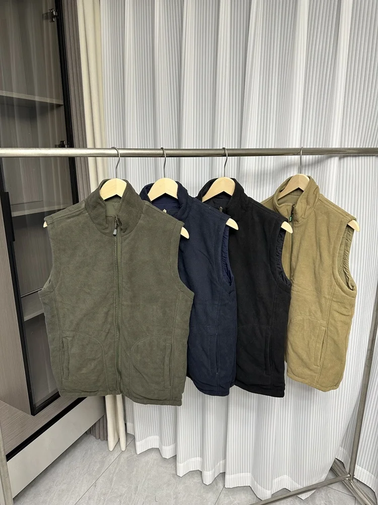 

High-End Double-Sided Men's Outdoor Casual Warm Stand Collar Vest Series Autumn Faionable Stand Fit Zipper Closure