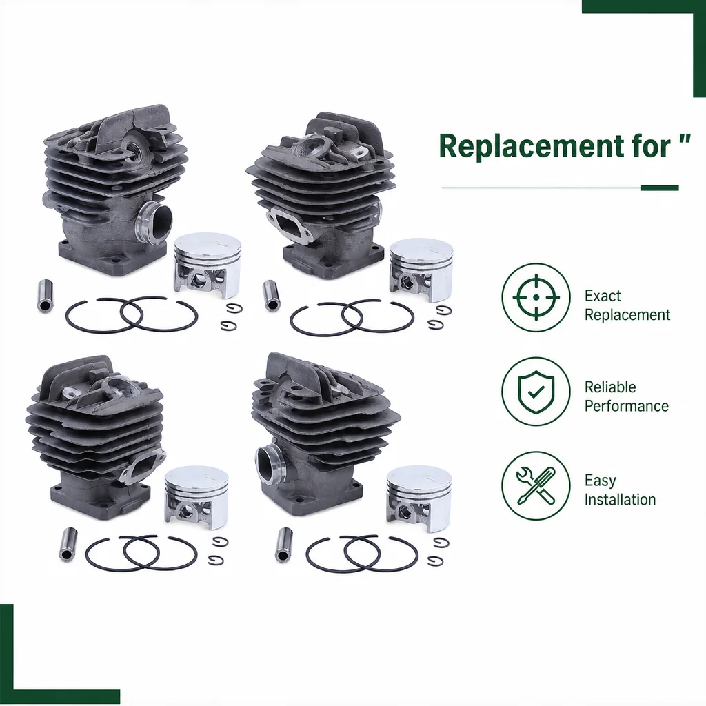 44.7mm Cylinder Piston Kit with Gasket Oil Seal Spark Plug Needle Bearing For Stihl 026 MS260 Pro Chainsaw Full Rebuild Set
