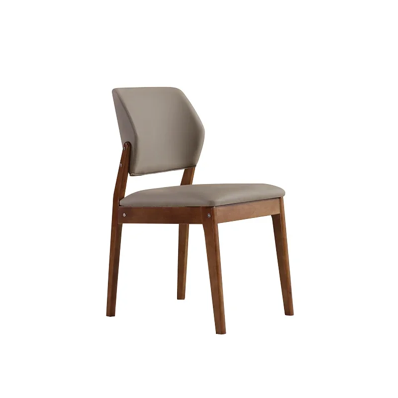 Comfortable Wood Dining Chairs Modern Leather Bedroom Dinette Dining Chairs