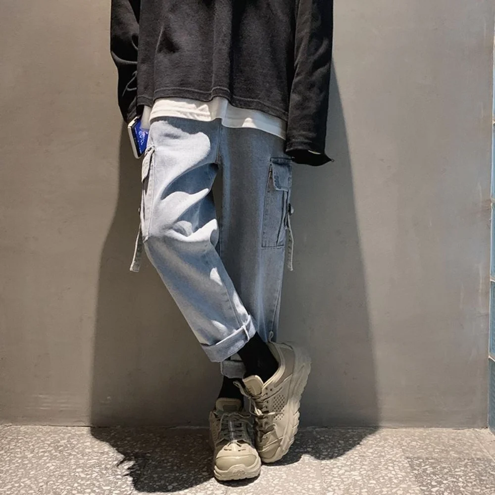 Homens streetwear calças de brim baggy cruz hip hop dos homens calças de brim soltas mulheres calças de namorado de grandes dimensões jeans