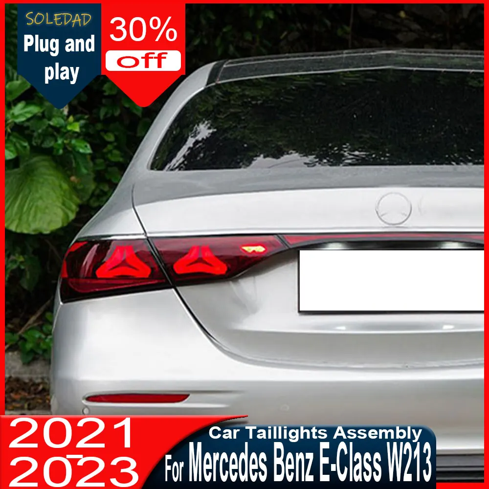 

Задние светодиодные фонари для Mercedes-Benz E-класса W213 (2020-2023): E260, E300. Задний противотуманный фонарь, стоп-сигнал, указатель поворота. Автомобильные аксессуары.