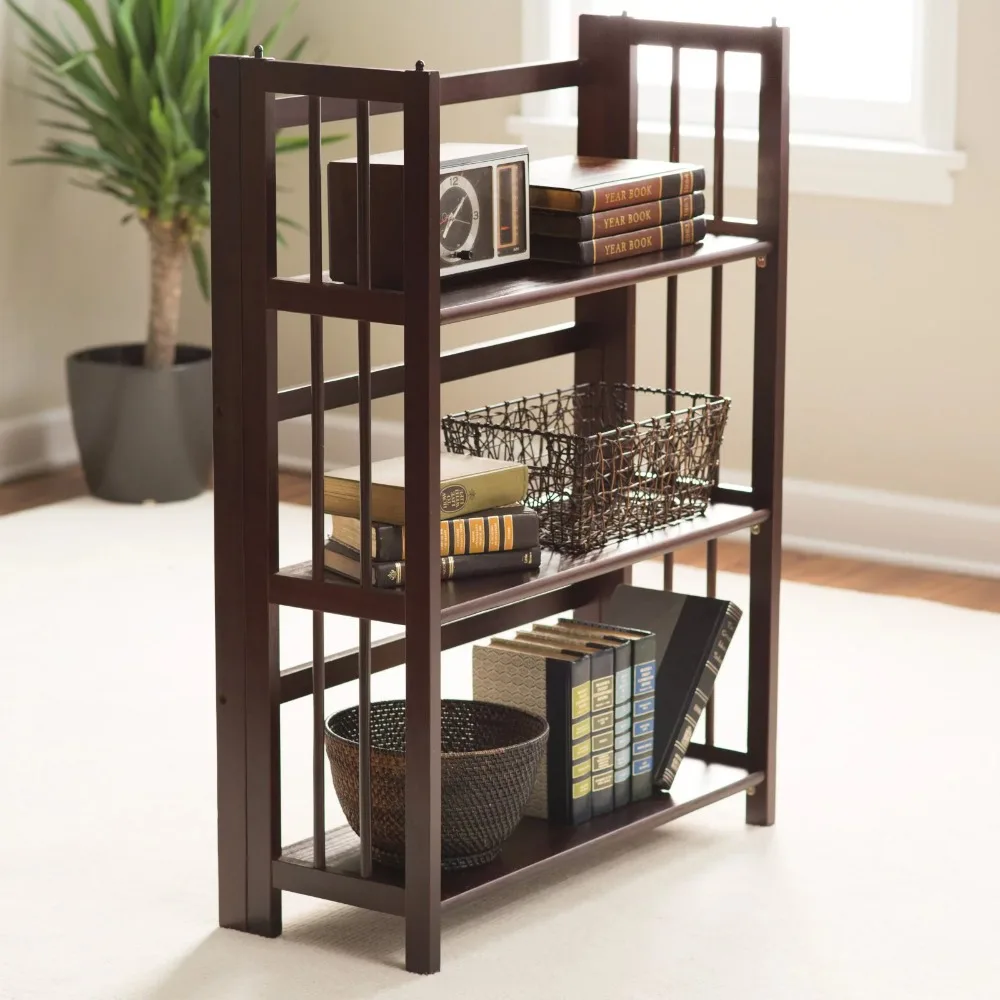 

Bookshelf 3-Tier Stackable Folding Bookcase Shelf Storage Shelves Free Shipping Bookcase for Books Book Living Room Furniture