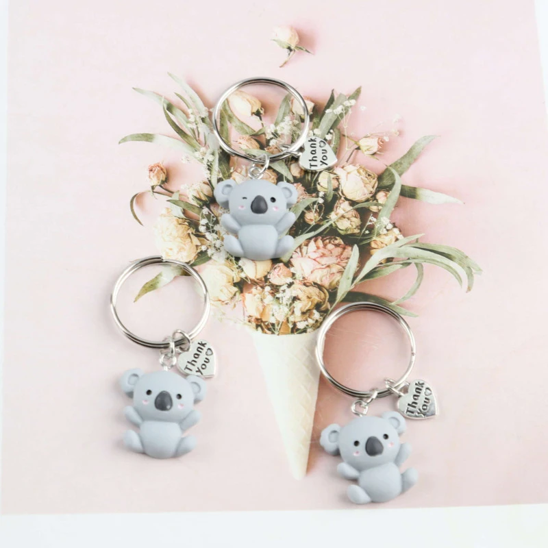1/3/5pcs Cute Koala Heart Keychain Set Belt“Good luck”Good Luck Card Creative backpack pendants and everyday wear accessories，Su