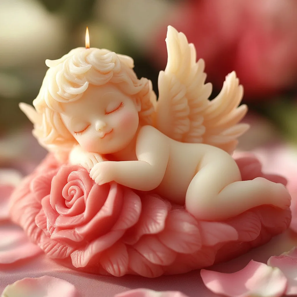 3D Rose Angel Kinderen Kaars Siliconen Mal Handwerk Zeeschelp Engel Kinderen Aromathische Kaars Gips Hars Mold Craft Decor Gift