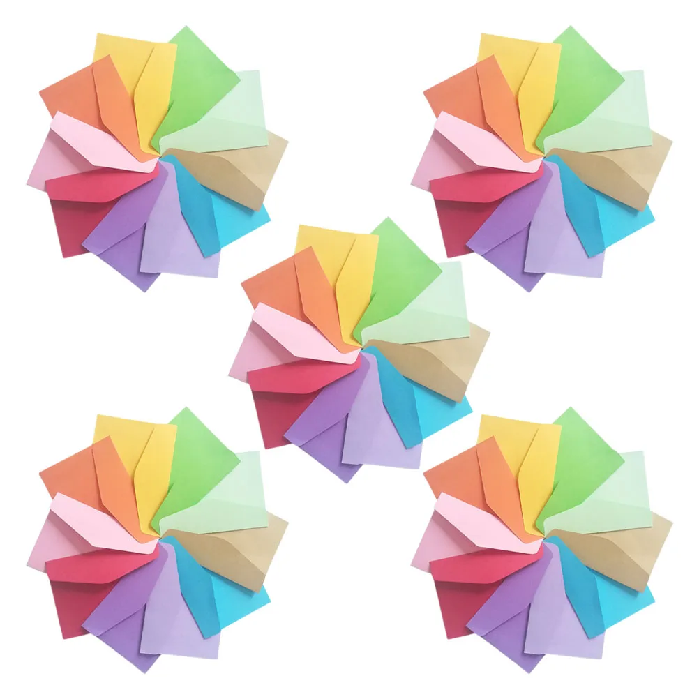 50 قطعة مغلفات النمط الغربي مغلفات ورقية فارغة ملونة لتخزين البطاقات أساسيات صغيرة هدايا الحفلات تهنئة العطلة