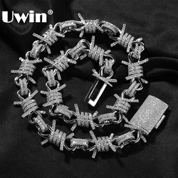 UWIN Iced Out Cuban Link Chain Necklaces for Men Women Pave Setting Cubic Zircon Chains Fashion Jewelry for Gift