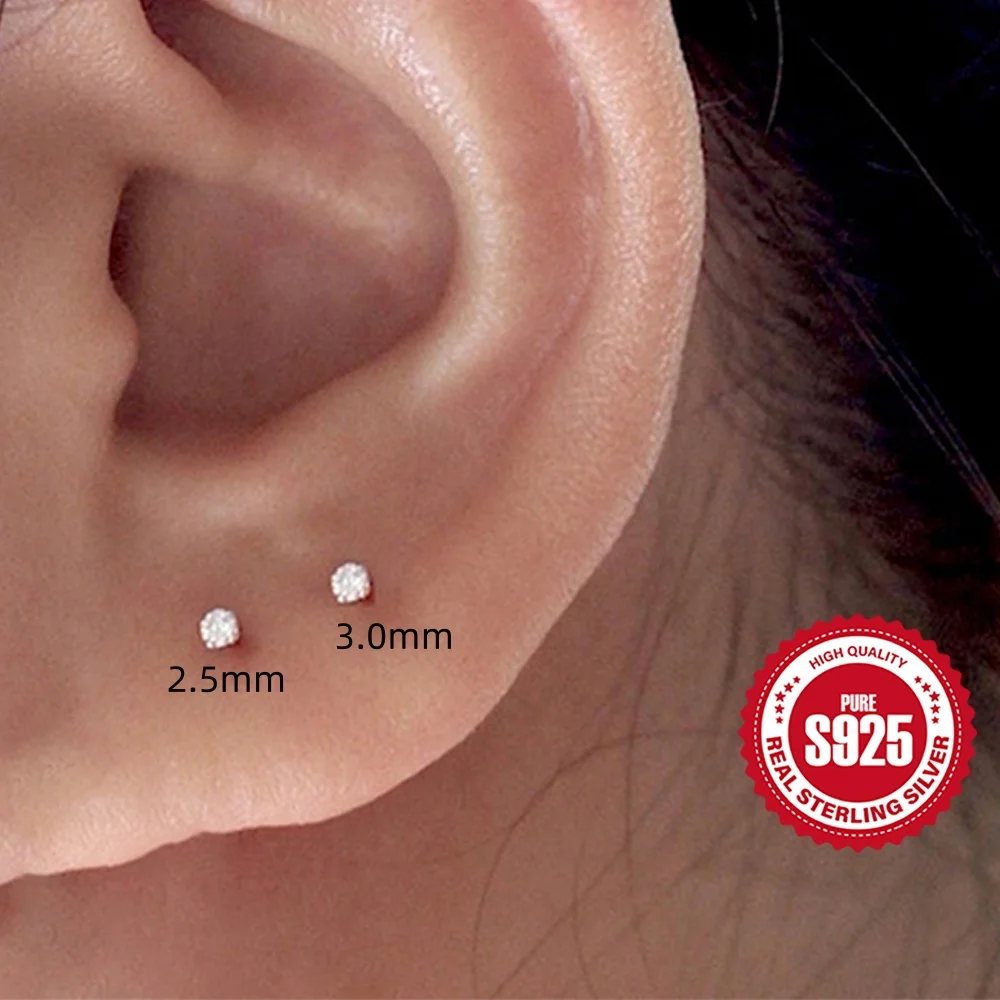 

Женские серьги-гвоздики из серебра 2,5 пробы, с фианитом