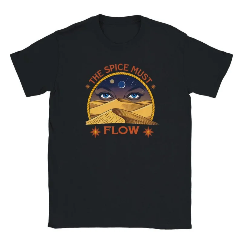 

The Spice Must Flow Arrakis Sandworm Vintage Sci fi Gift T shirt for man Large size Tops Retro Dune Graphic Print Clothes