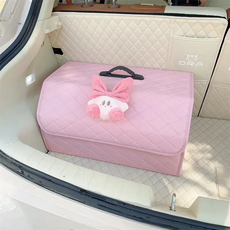 

Novelty Auto Supplies-Cute Car Trunk Organizer for Women,Multiple Functional Car Supplies for Stowing Tidying Trunk storage Box