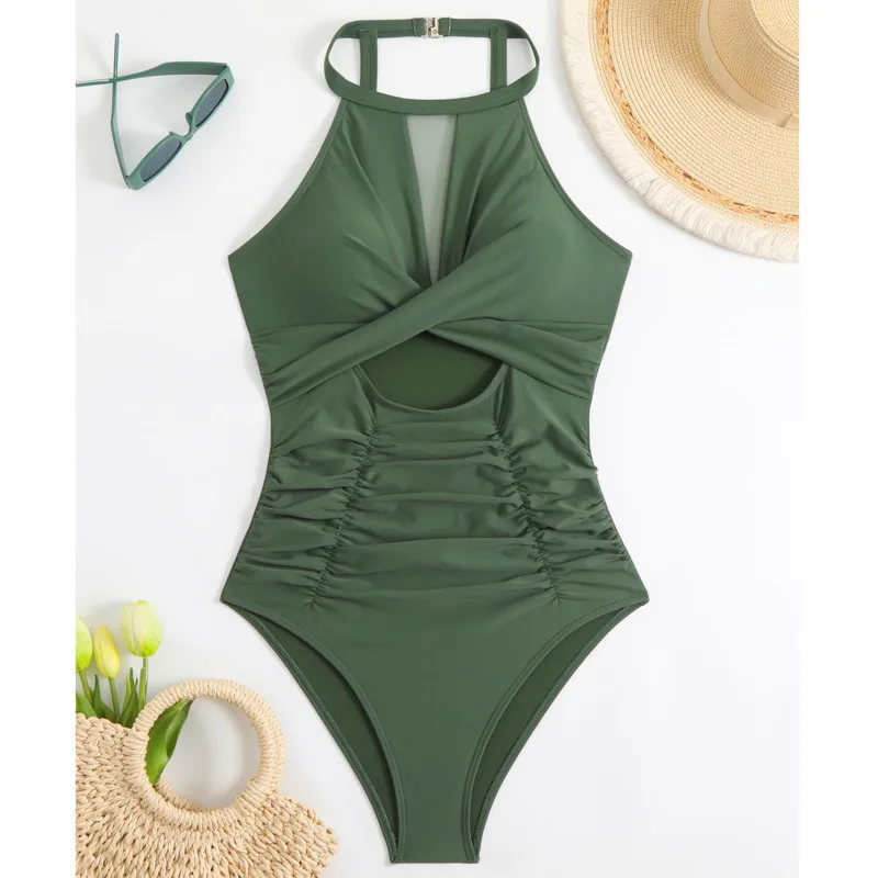 Summer Sexy Mesh One Piece Swimsuits Closed Women\'s Swimwear Push Up For Swimming Wear Body Bathing Suits Beachwear Pool Bather