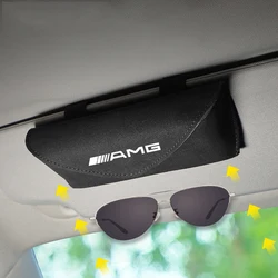 Car Sunglasses Case Glasses Storage Boxes Holder Sun Visor For Mercedes Benz AMG W176 W212 W168 W222 W204 W190 C300 Accessories