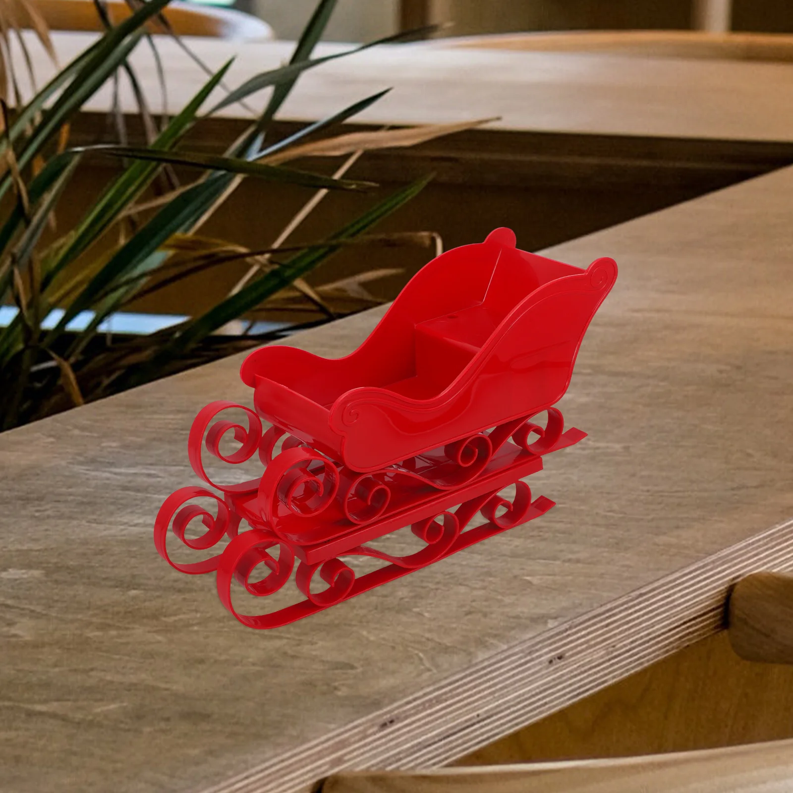 

2Pcs Snow Sleigh Ornament Christmas Skiing Board Desktop Decor for Holiday Home Party Xmas Decoration Festive Scene Layout