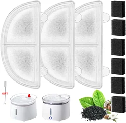 Cat Water Fountain Filter Replacement, Parner Triple Filtration System for WF20/CF20 Wireless Pumps  3 Pack Filter & 6 Sponges