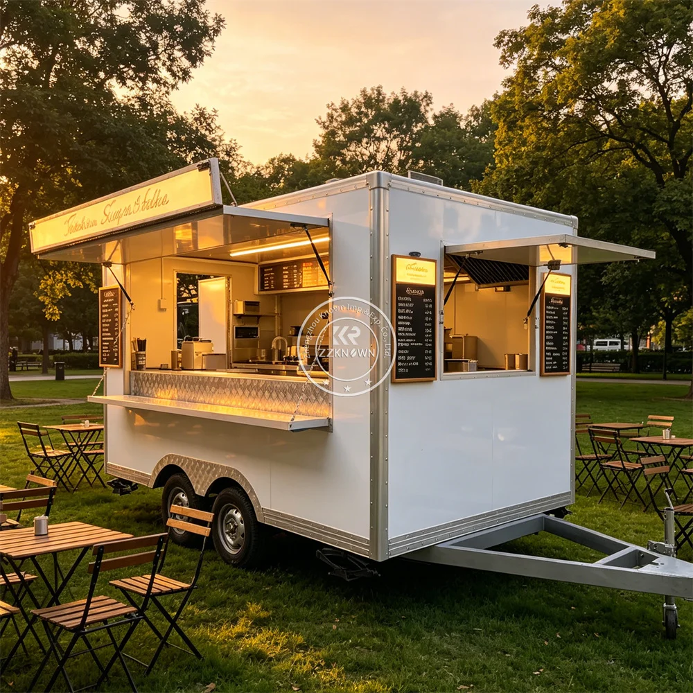 

Outdoor Food Trailer Mobile Ice Cream Cart Street Catering Trailer Dessert Food Truck With Complete Kitchen System
