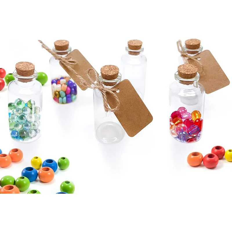 Mini Small Glass Bottles 30 ML Glass Bottles with Cork Stoppers , for Wedding Favors, Crafts Home Decorations