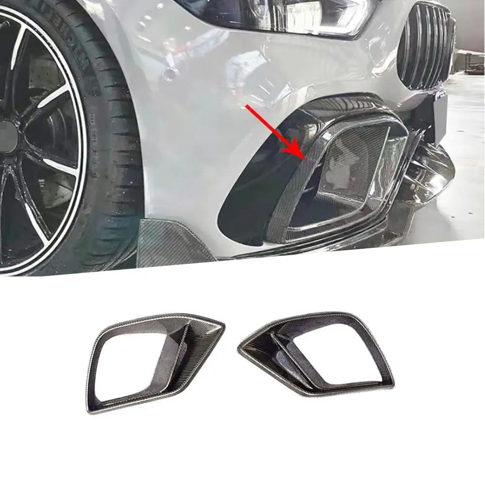 Carbon Fiber Front Bumper Fog Lamp Air Vent Trim For Benz AMG GT63 GT63S 4Door 2019-2023 Front Bumper Trim