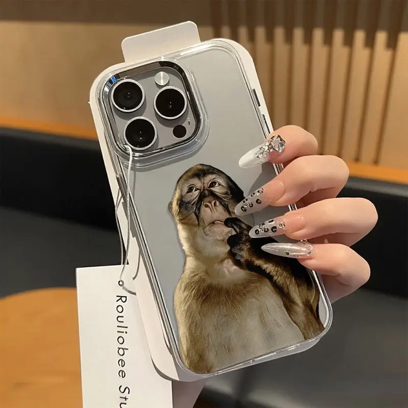 Funny Monkey Selfie Meme Silicone Phone Case For Samsung Galaxy S25 S23 Plus S26 S24 Ultra A55 A57 A56 A37 A17 A26 A07 A06 Cover