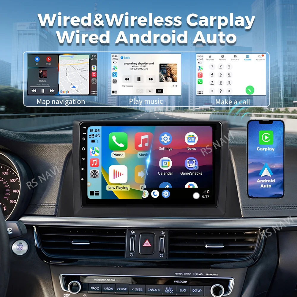Android 16 For Kia Optima 4 JF 2015 - 2020 LHD 2K QLED Android Car Radio Multimedia Video Player GPS Stereo CarPlay 4G Head Unit