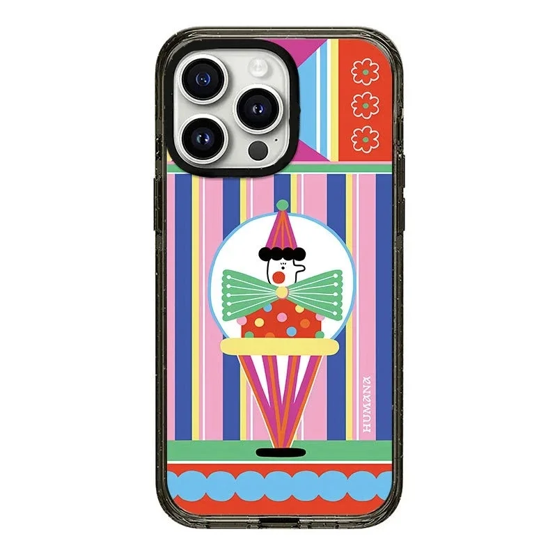 Cartoon Circus Clown Upgrade Acrylic Border Phone Case Cover for IPhone 11 12 13 14 15 16 Pro Max Case for IPhone 16 Pro Max