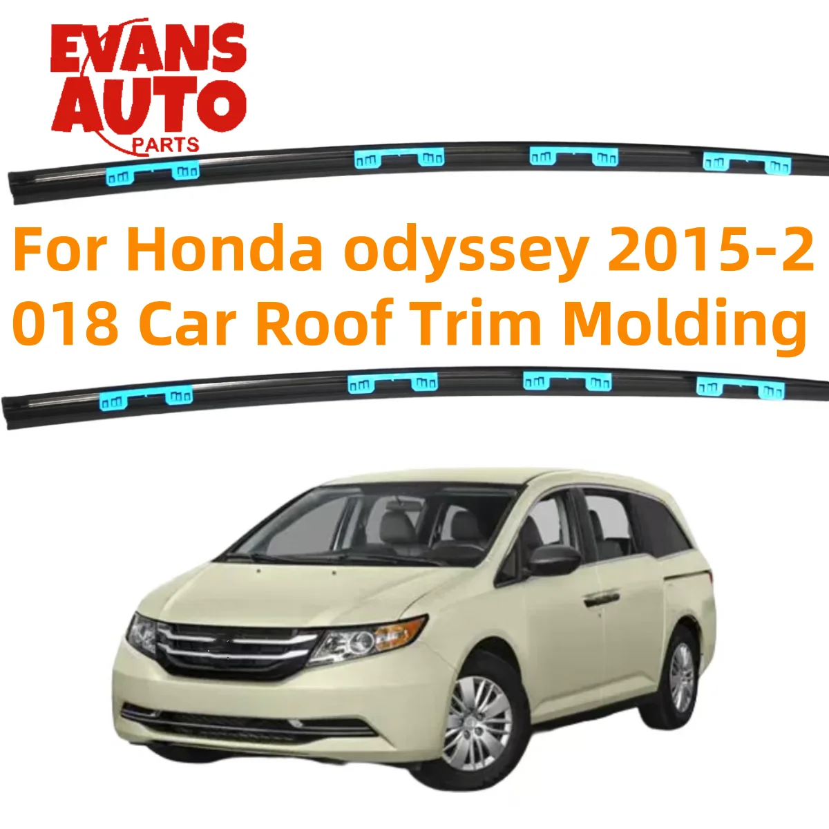 2PCS For Honda Odyssey 2015-2018 Roof Trim Molding Seal Strip Rubber Compatible with 73153-T6D-H01 73163-T6D-H01 Car Accessory