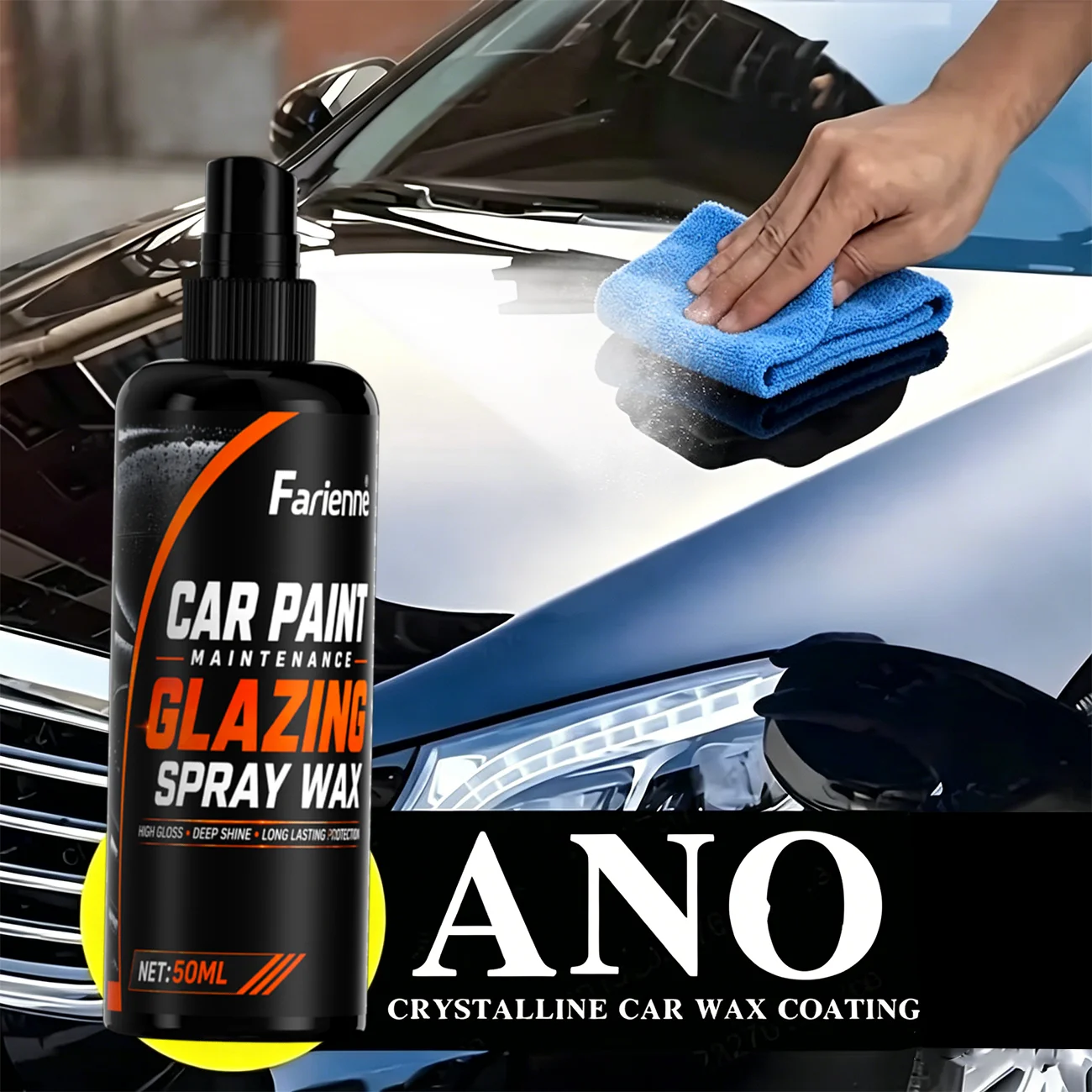 Multi-Use Car Glazing Spray Wax, Fast Application, Instant Glossy Shine & UV-Resistant Paint Maintenance Coating view 3