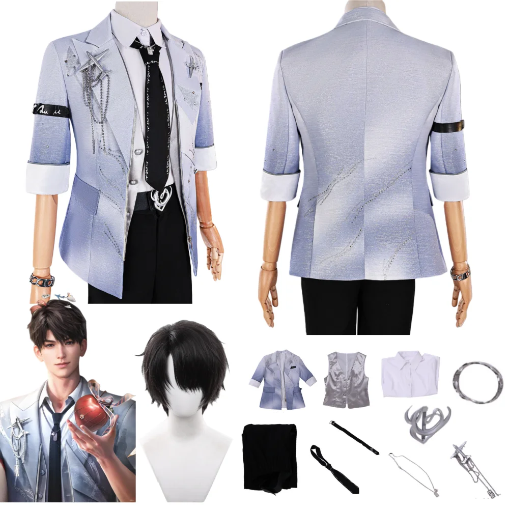

Game Love and Deepsp Caleb Cosplay Costume Caleb Costume Wig Anime Game Halloween Party Costume Women Costume and Wig