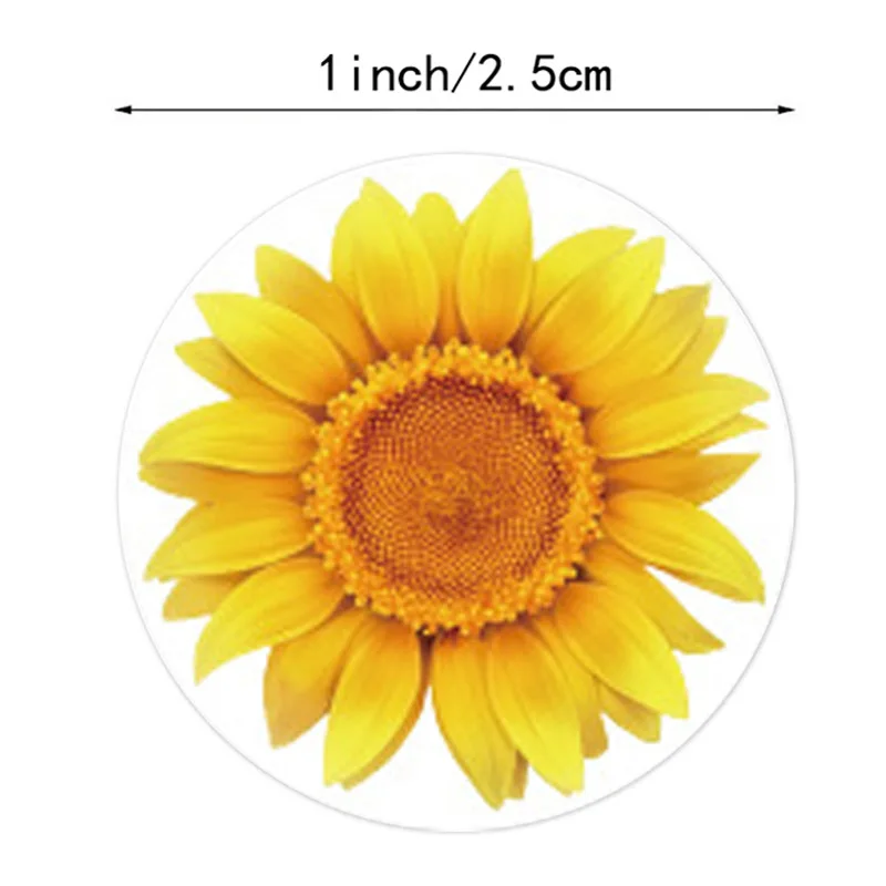 100-500Pcs Novel Sunflower Pretty Flowers Thank You Stickers Sealing Labels for Business Handmade Baking Party Supplies