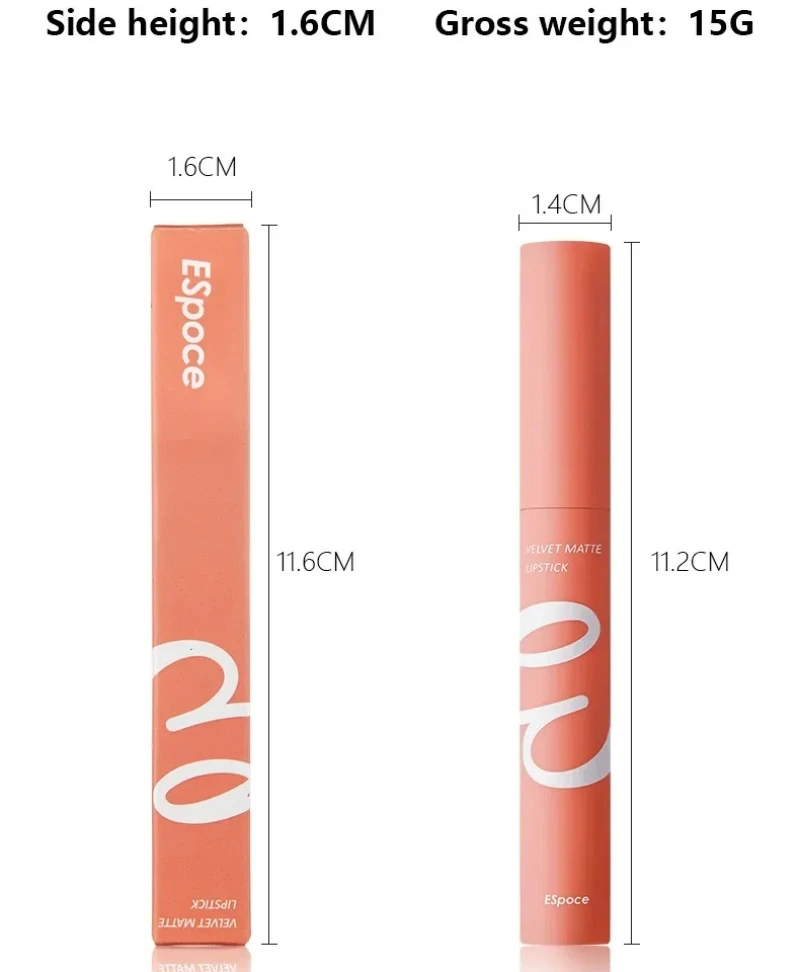 ลิปสติกเนื้อกำมะหยี่แมทท์คุณภาพสูง สีนู้ดใหม่ ติดทนนาน กันน้ำ ไม่หลุดลอก ลิปกลอส
