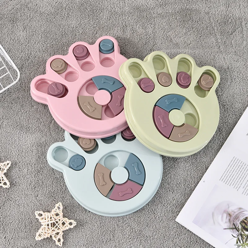 

Hot Selling Interactive & Movement Pet Toys Cat and Dog Paw Print Slow Food Bowl Factory Wholesale