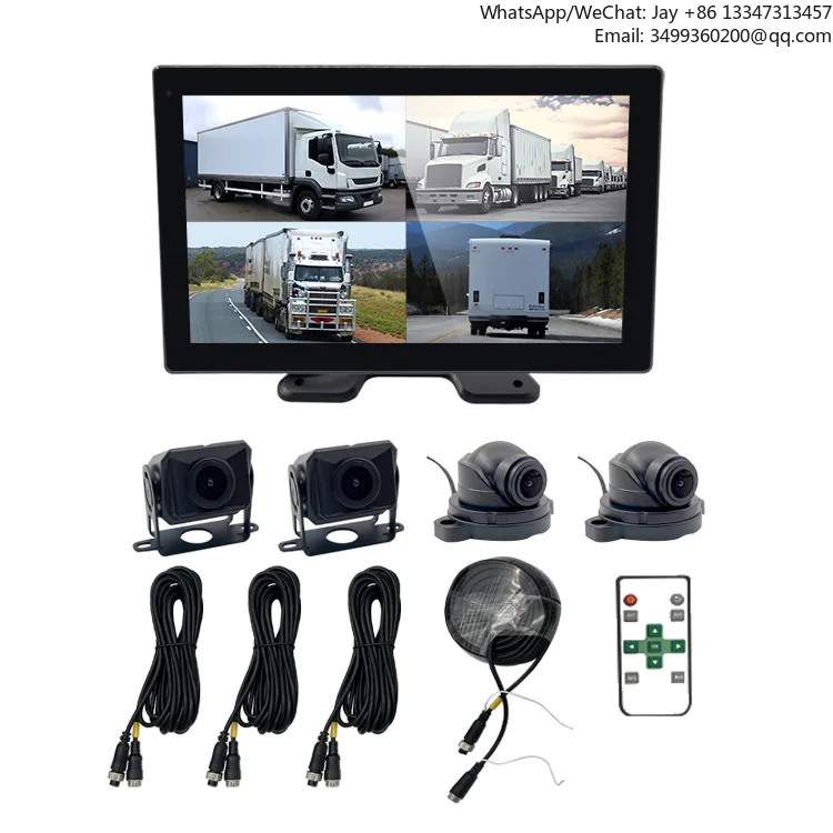 

ODM/OEM 4 Channel 1080P Mobile Vehicle Truck DVR Kit BSD Waterproof Car Camera 10.1" IPS For Truck Van Bus