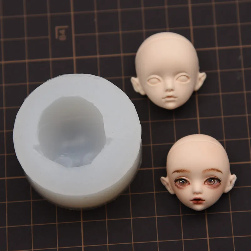 Q 버전 금형 3D 얼굴 인형, 아기 얼굴 실리콘 몰드, 클레이 헤드 스컬피 몰드, DIY 인형 수정 액세서리