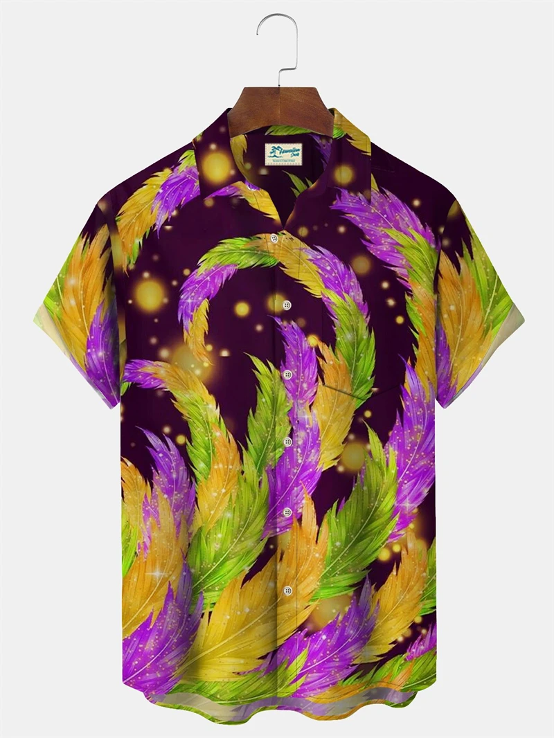 Carnival Shirts For Men Women Fashion Festival 3d Printed Short Sleeve Button Down Shirt New Dress Up Evening Party Shirts Top