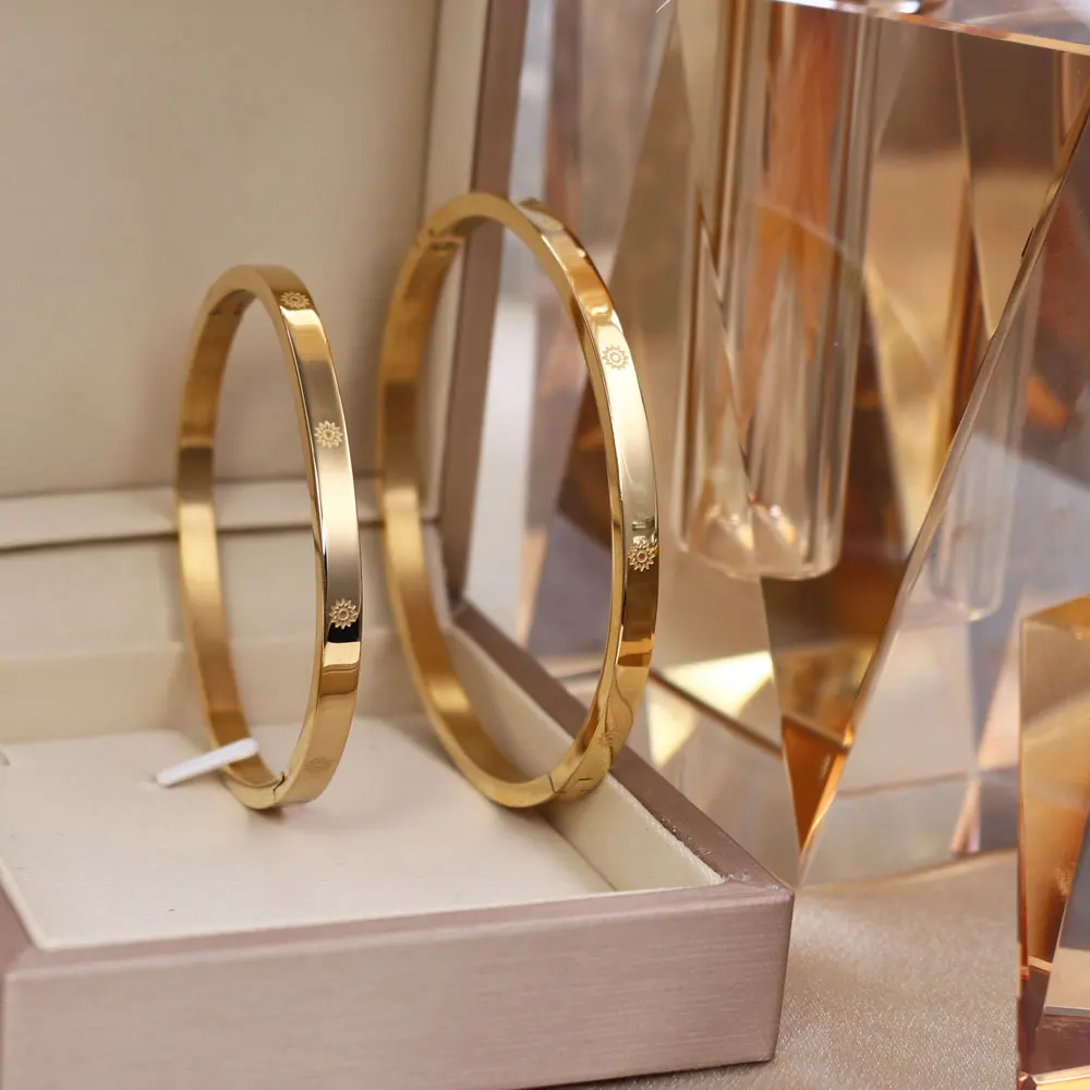 Best-Selling Jewelry Sun Graphics Stainless Steel Bracelets Parent-Child Series Love Bangle for Women Party Gifts Wholesale