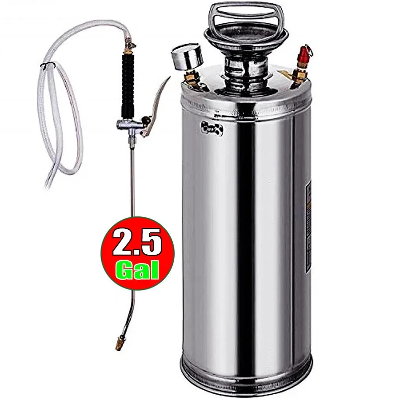 

Portable Hand Pressure Pump Sprayer Knapsack 10 litre Stainless Steel Sprayer Pest Control