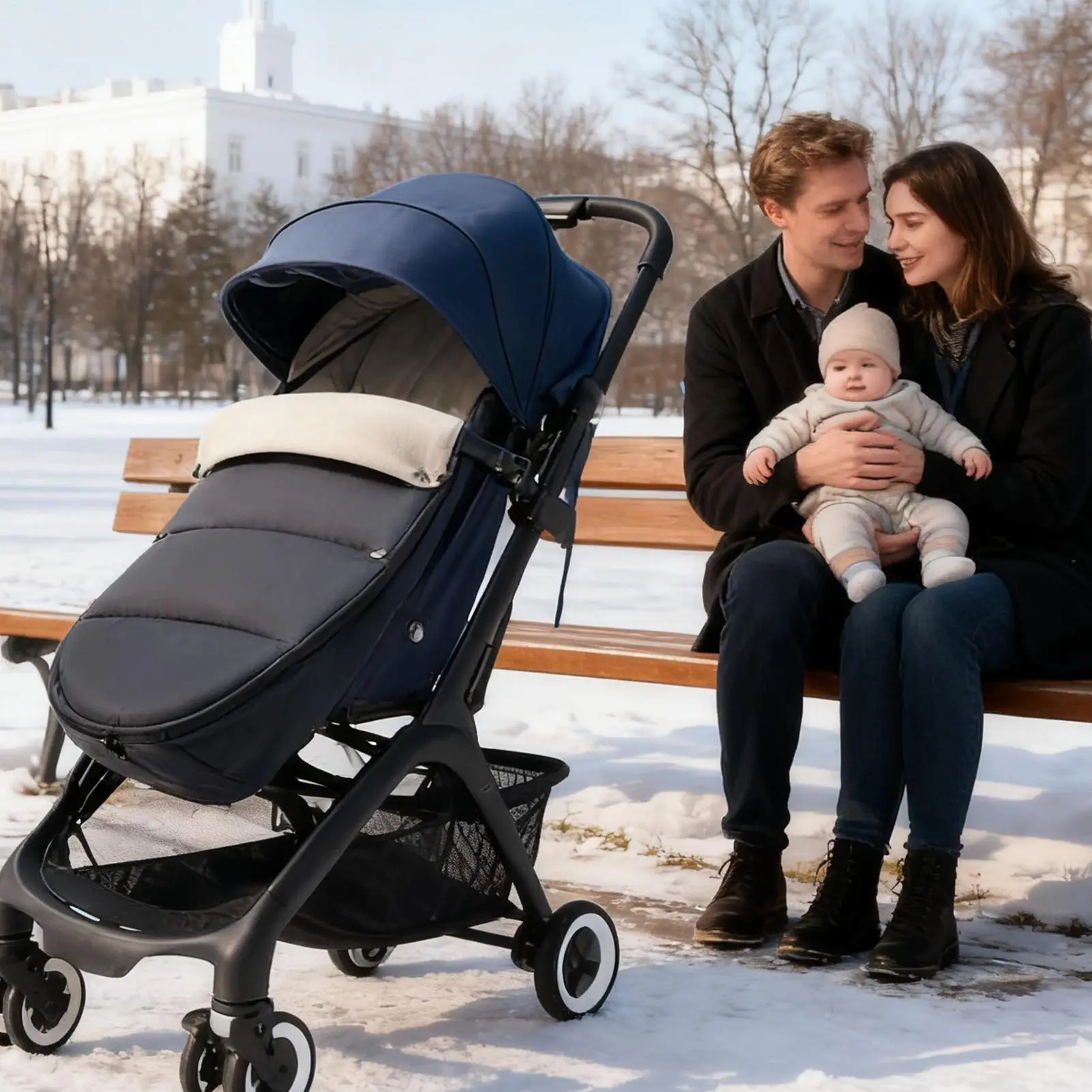 

Stroller Bunting Bag Waterproof Windproof Adjustable Soft Winter Footmuff Cold Weather Stroller Bunting Bag For Outdoor