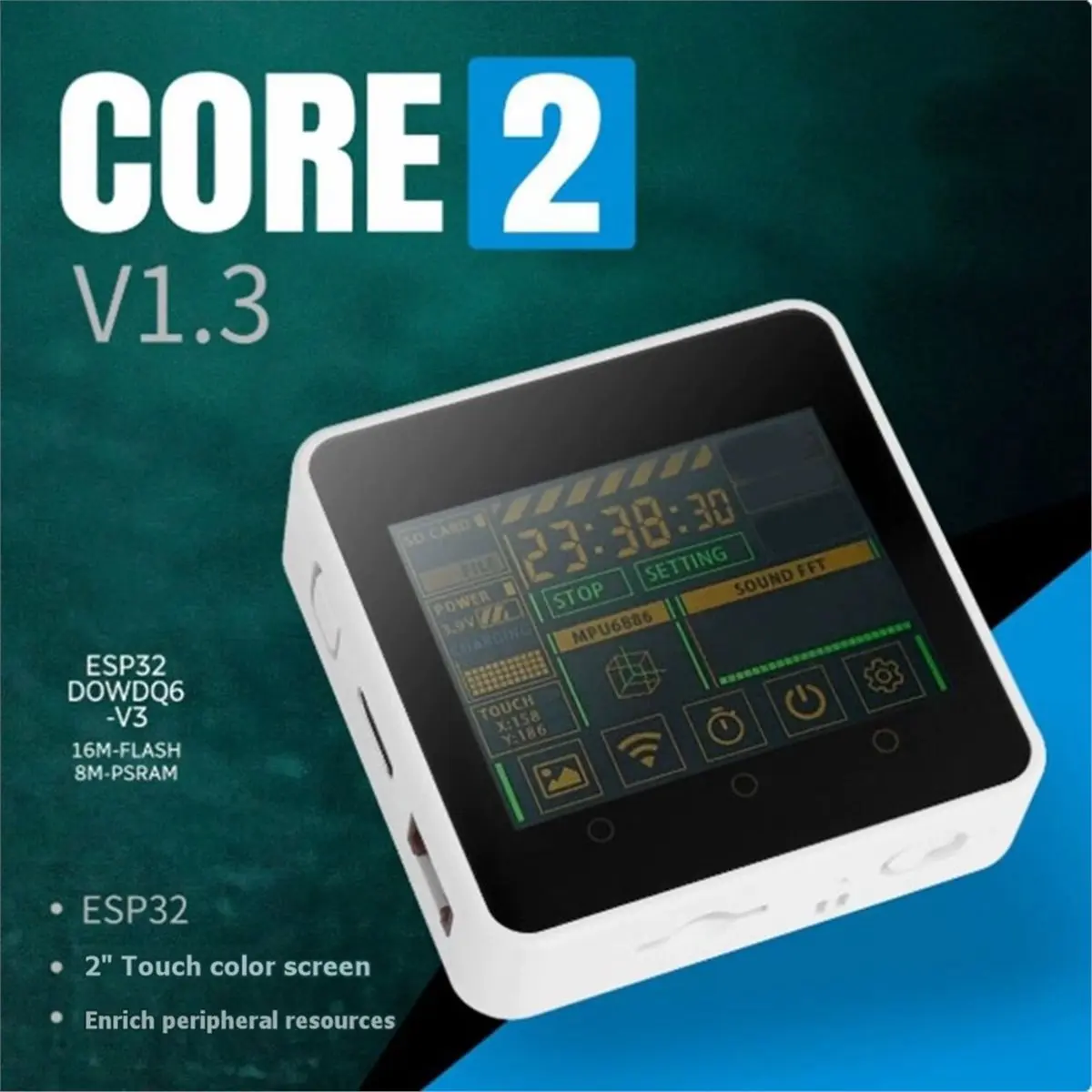 giftnew Core2 V1.3 IoT Development Kit BMI270 2.0-Inch Color Touchscreen 2.4 GHz WiFi for IoT Terminals