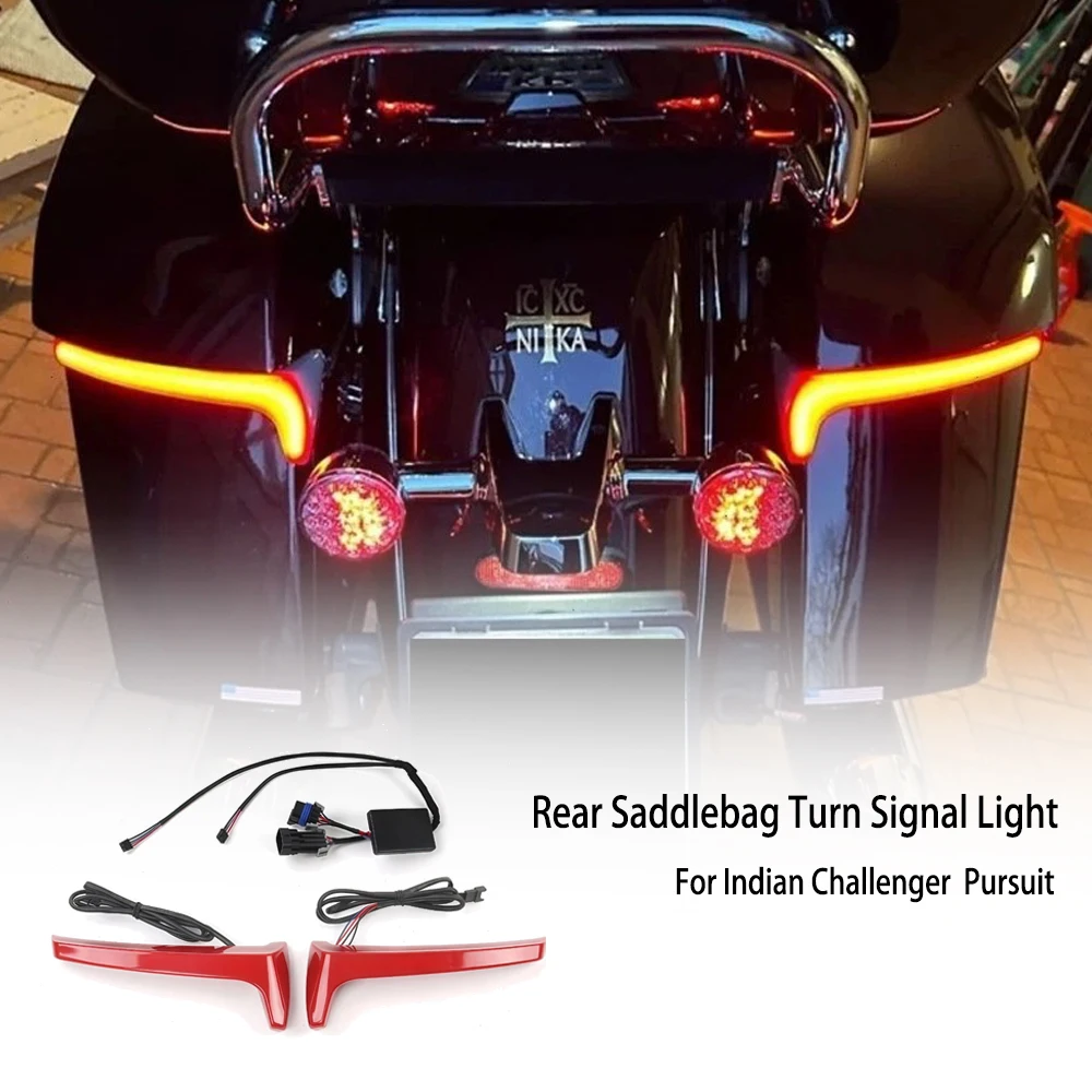 

LED Low Profile Rear Saddlebag Light Cover For Indian Challenger Pursuit Dark Horse 2021-2024New Motorcycle Accessorie
