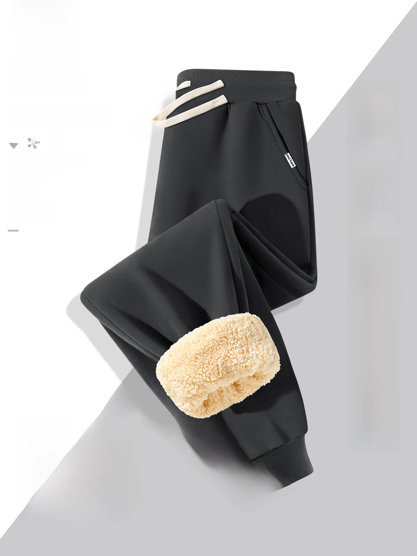 

Мужские зимние теплые брюки свободного кроя из верблюжьей шерсти с флисовой подкладкой, средней посадки, из смесового хлопка и полиэстера