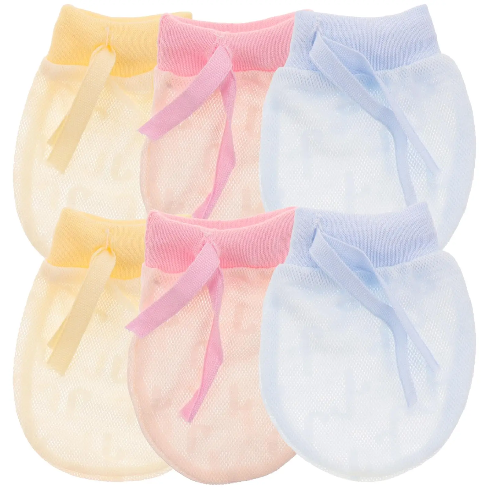 3 пары детских варежек с защитой от царапин, 6-12 месяцев, хлопковые детские перчатки без сосания большого пальца, товары для маленьких мальчиков и девочек, дышащая сетка