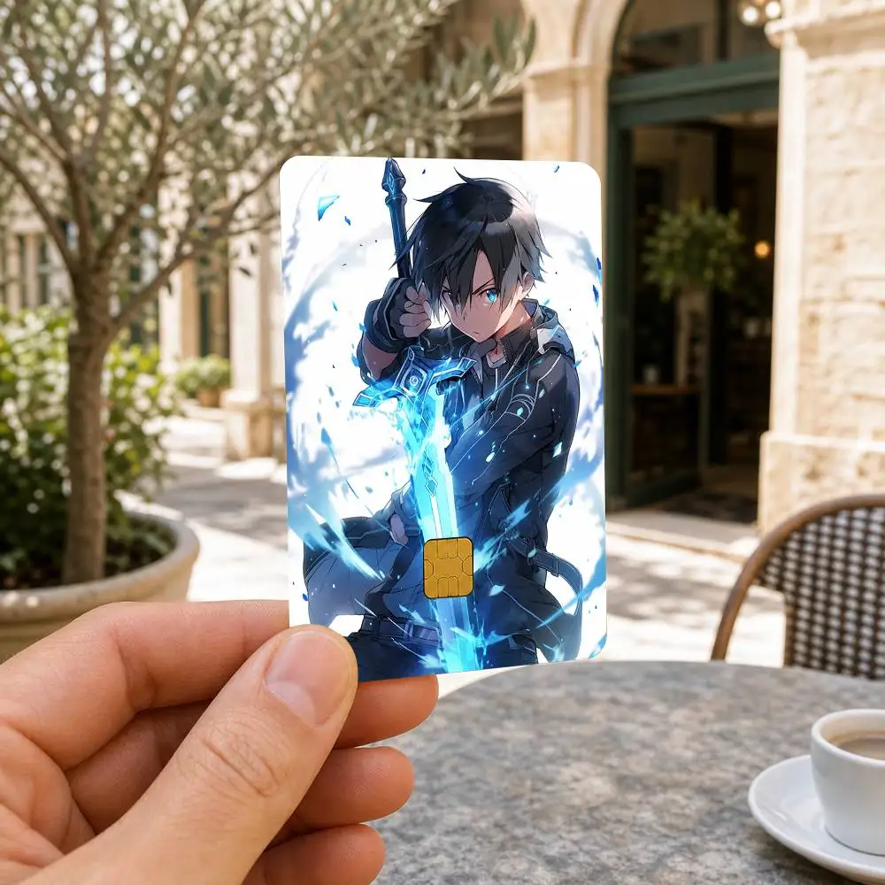 S-Sword Art Online HD Waterproof Card Skins Protective Stickers for Credit Bank Game Cards